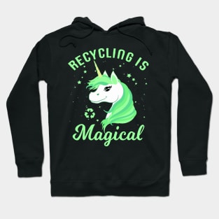 Recycling is Magical Unicorn Earth Day Hoodie